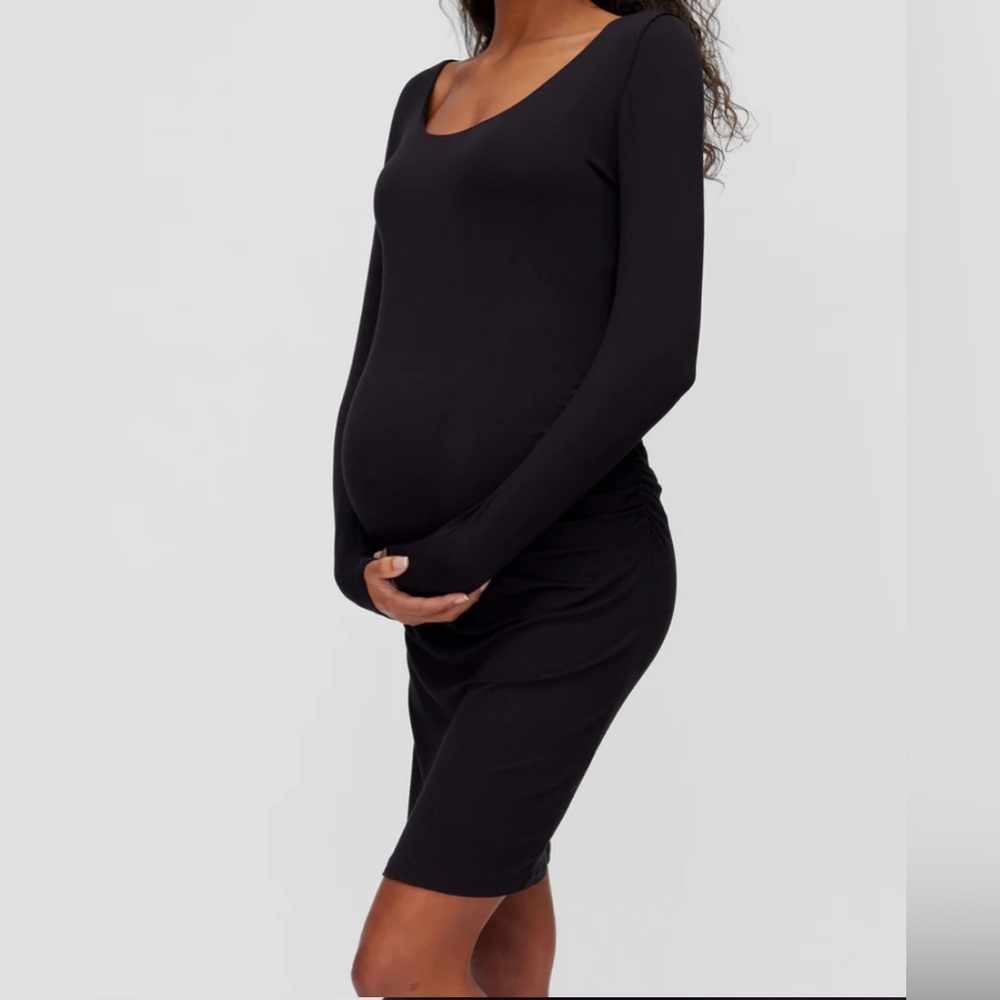 LONGSLEEVE SIDE RUCHED DRESS